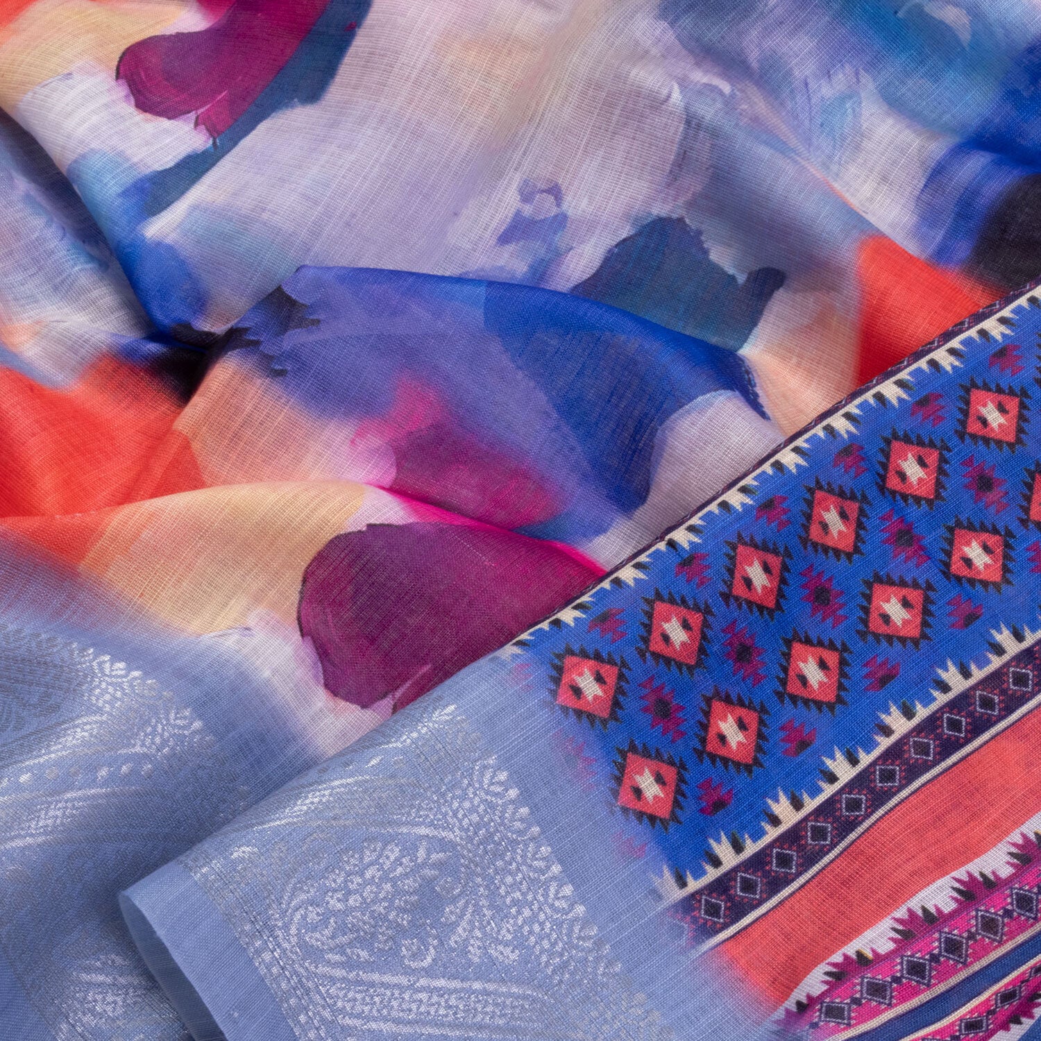 Digital Printed Linen Sarees