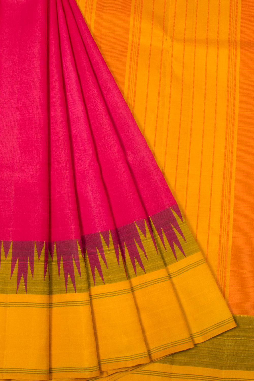 Pink Handloom Threadwork Kanjivaram Silk Saree - Avishya