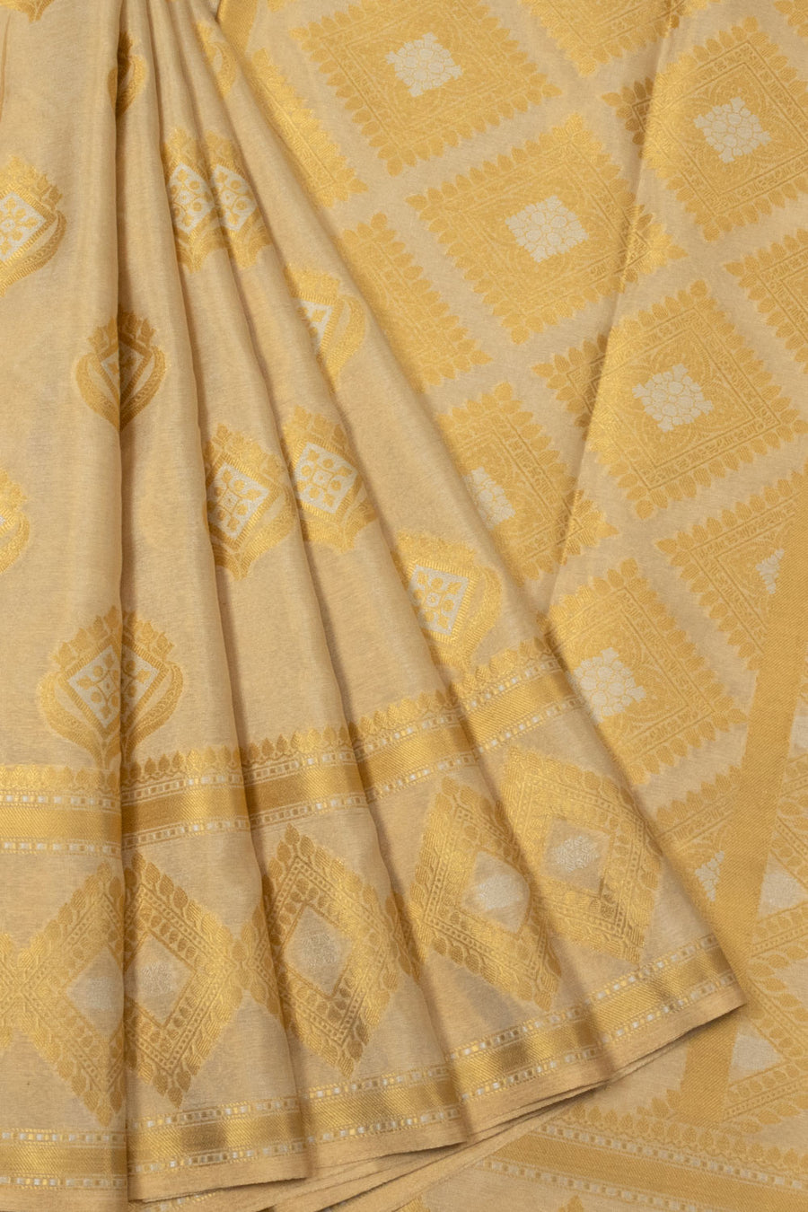 Beige Banarasi Tissue Silk Saree - Avishya