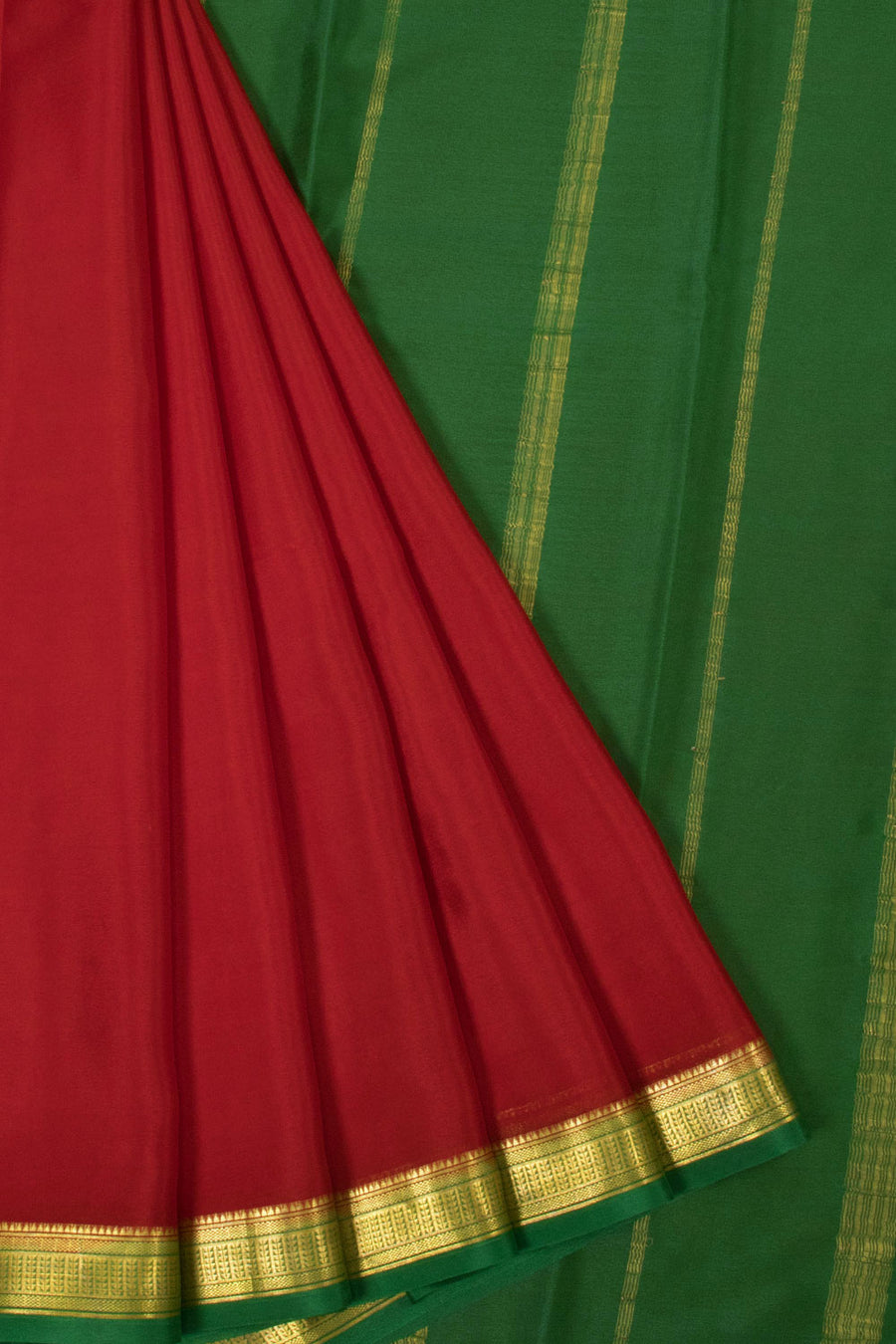 Red Mysore Crepe Silk Saree - Avishya