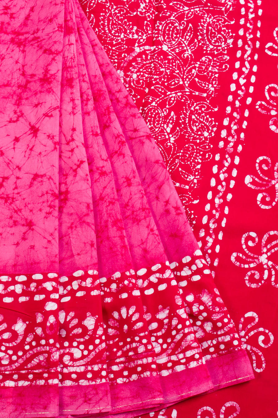 Pink Batik Muslin Silk Saree - Avishya