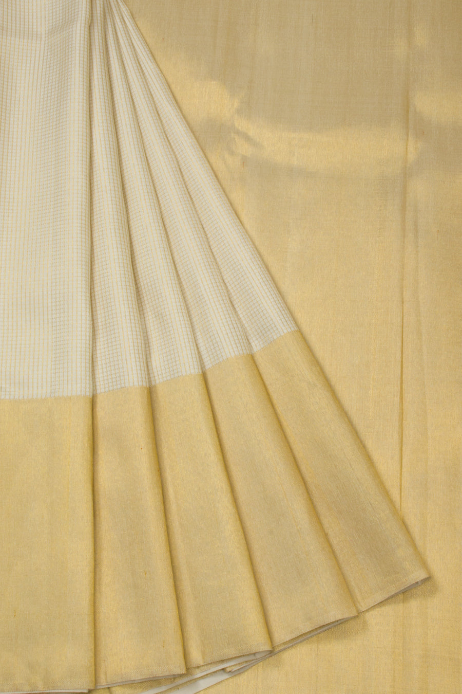 Off White Bridal Handloom Kanjivaram Silk Saree - Avishya