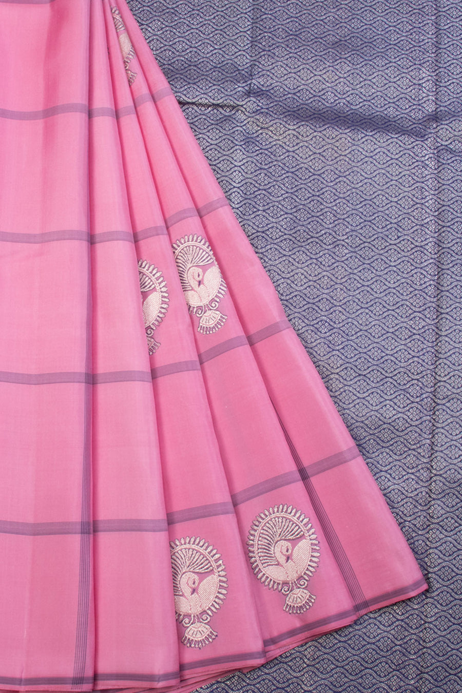 Hot Pink Handloom Kanjivaram silk saree - Avishya