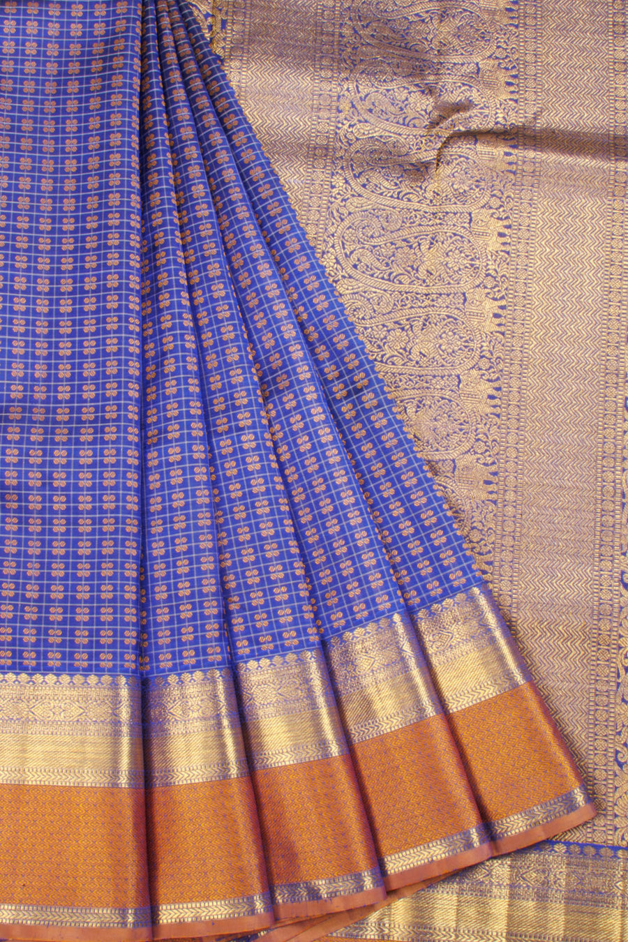 Azure Blue Handloom Bridal Kanjivaram silk saree  - Avishya