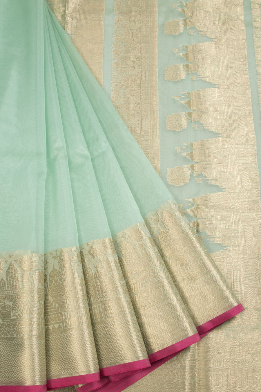 Green Handloom Banarasi Organza Ghat Tissue Saree - Avishya