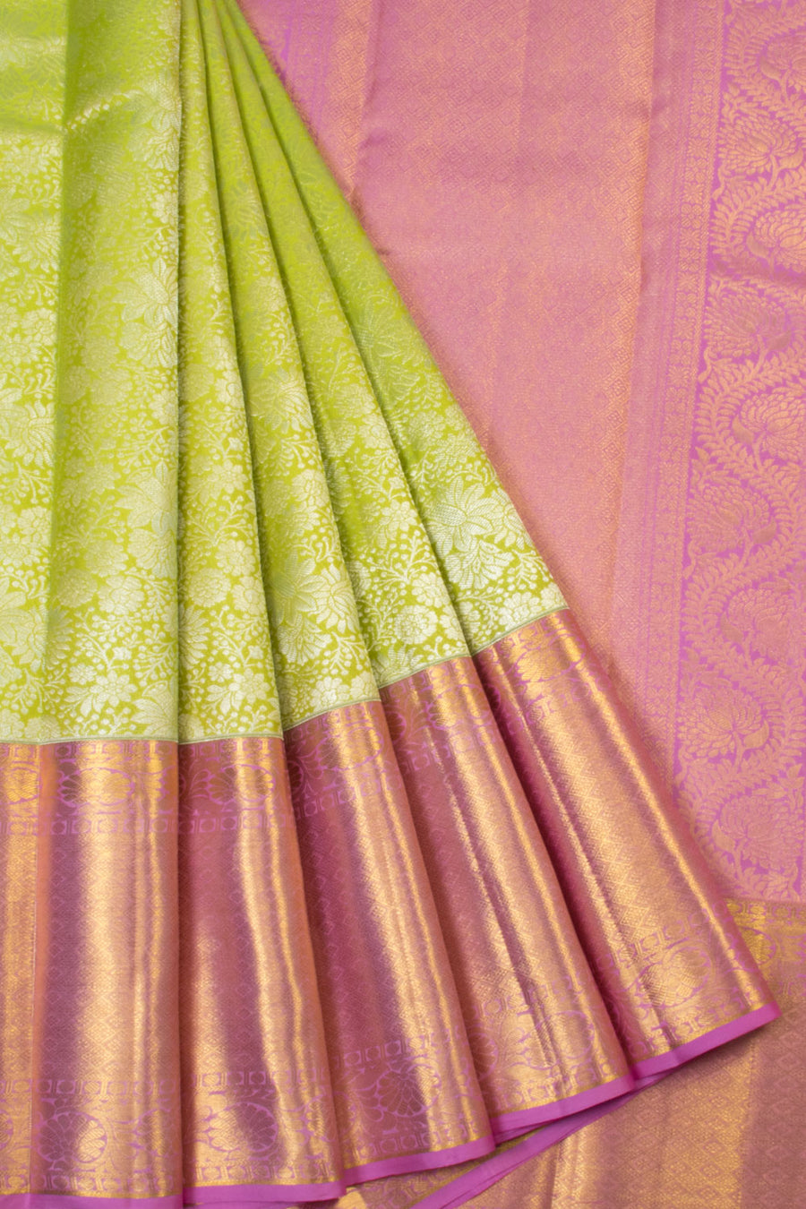 Pure Tissue Silk Bridal Jacquard Korvai Kanjivaram Saree  - Avishya
