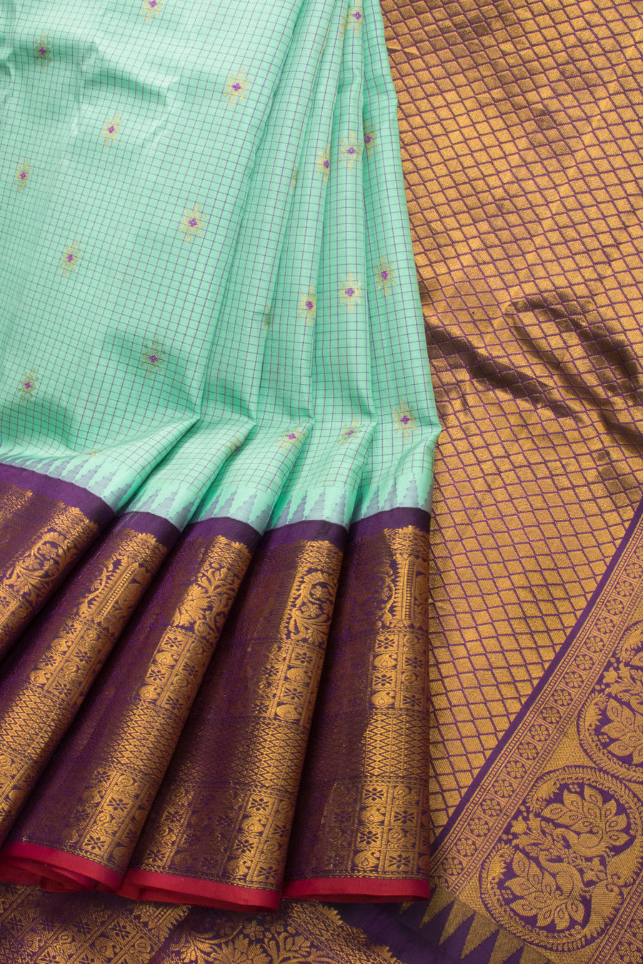 Blue Handloom Gadwal Kuttu Silk Saree  - Avishya