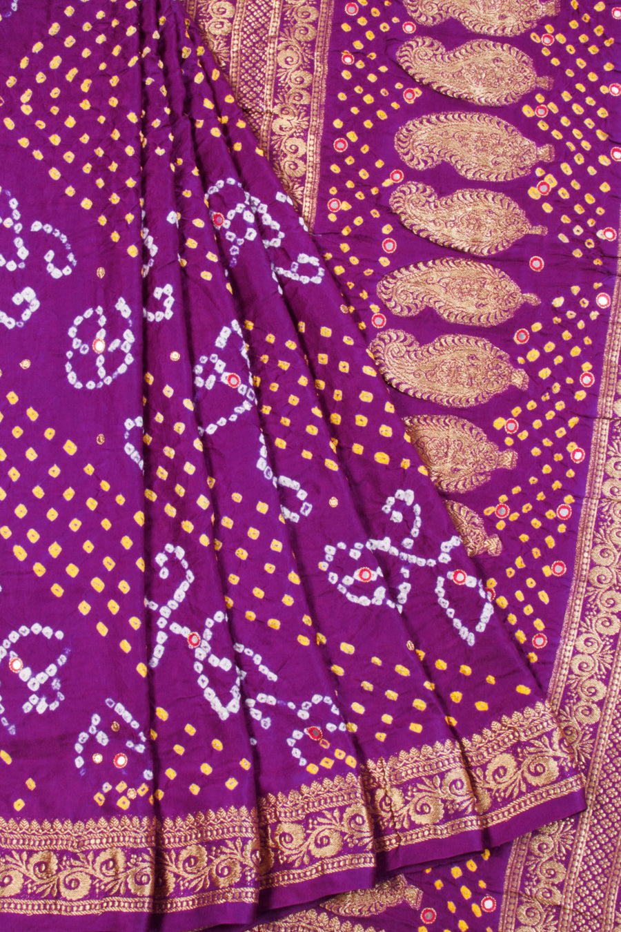 Purple Handcrafted Banarasi Bandhani Georgette Saree - Avishya