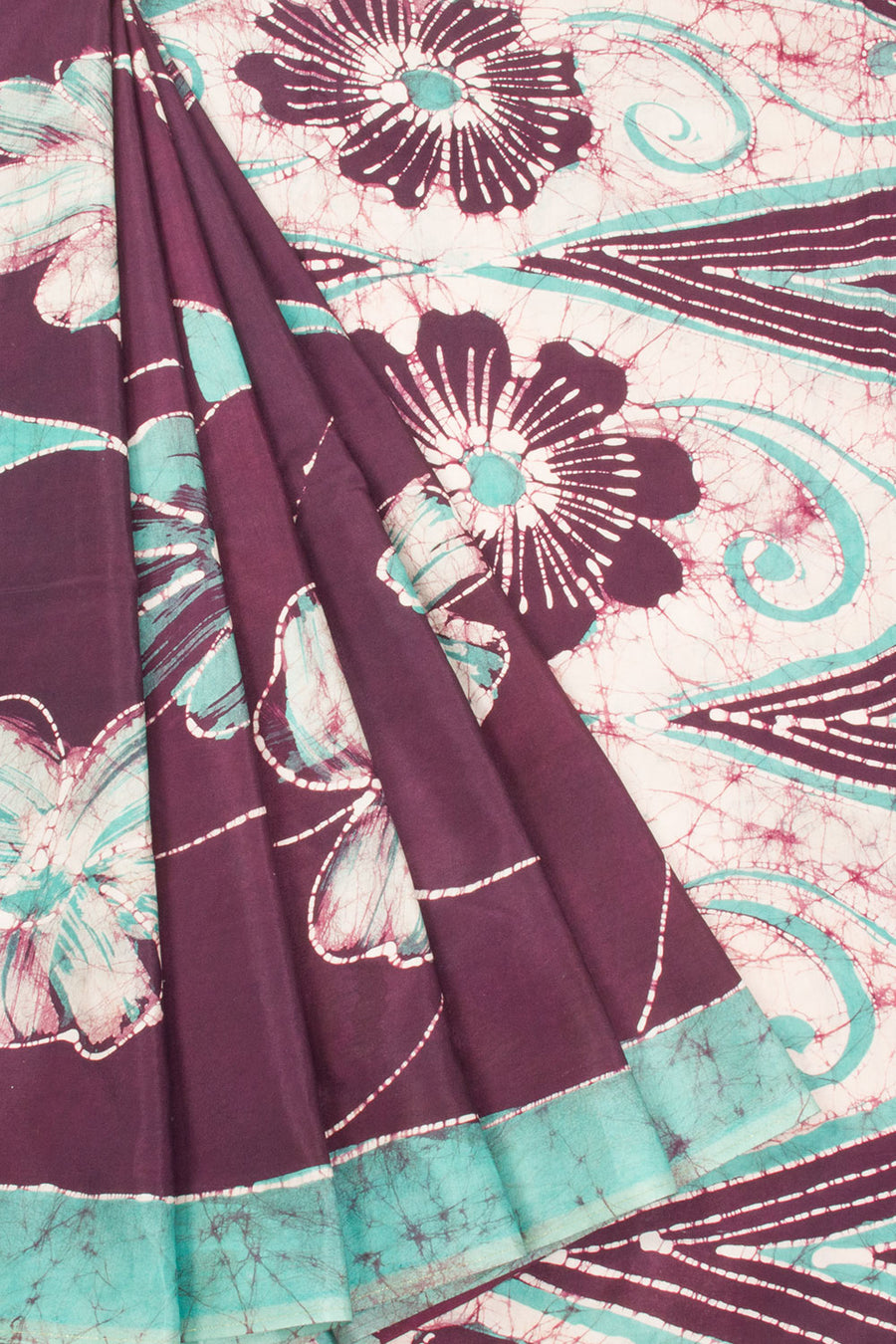 Purple Batik Muslin Silk Saree - Avishya