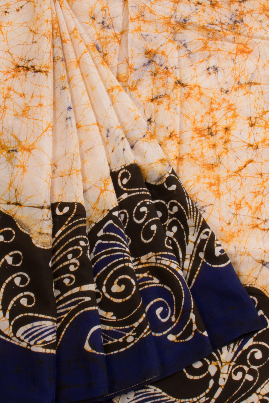 Desert Beige Batik Muslin Silk Saree-Avishya