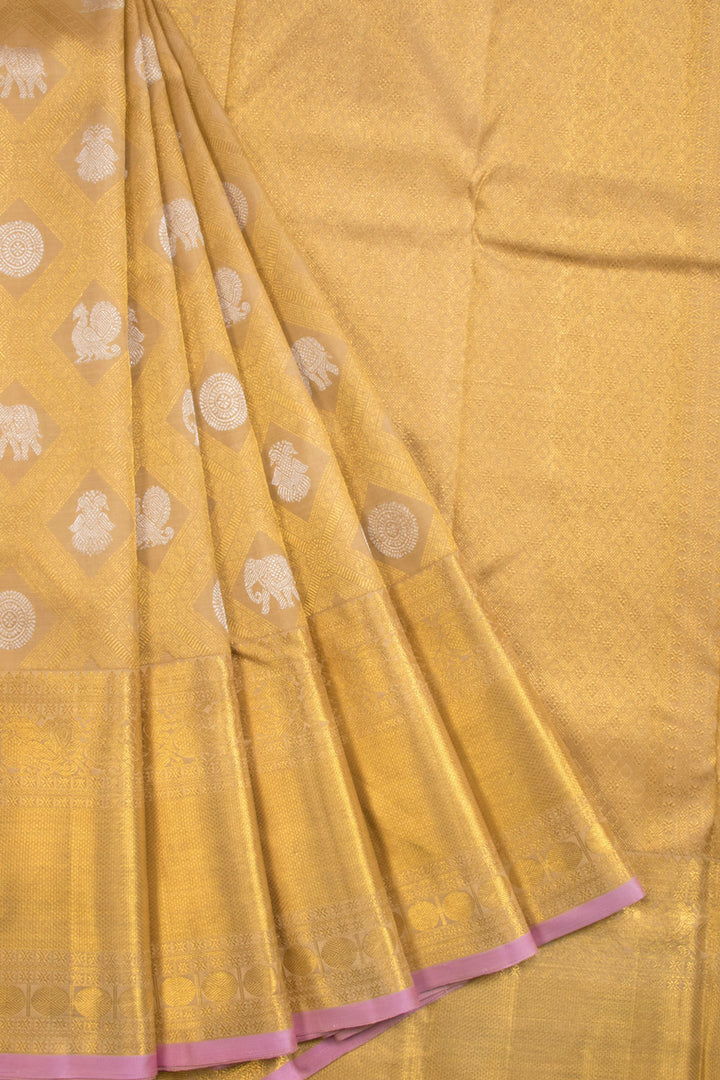 Gold Handloom Bridal Kanjivaram Silk Saree 10069144