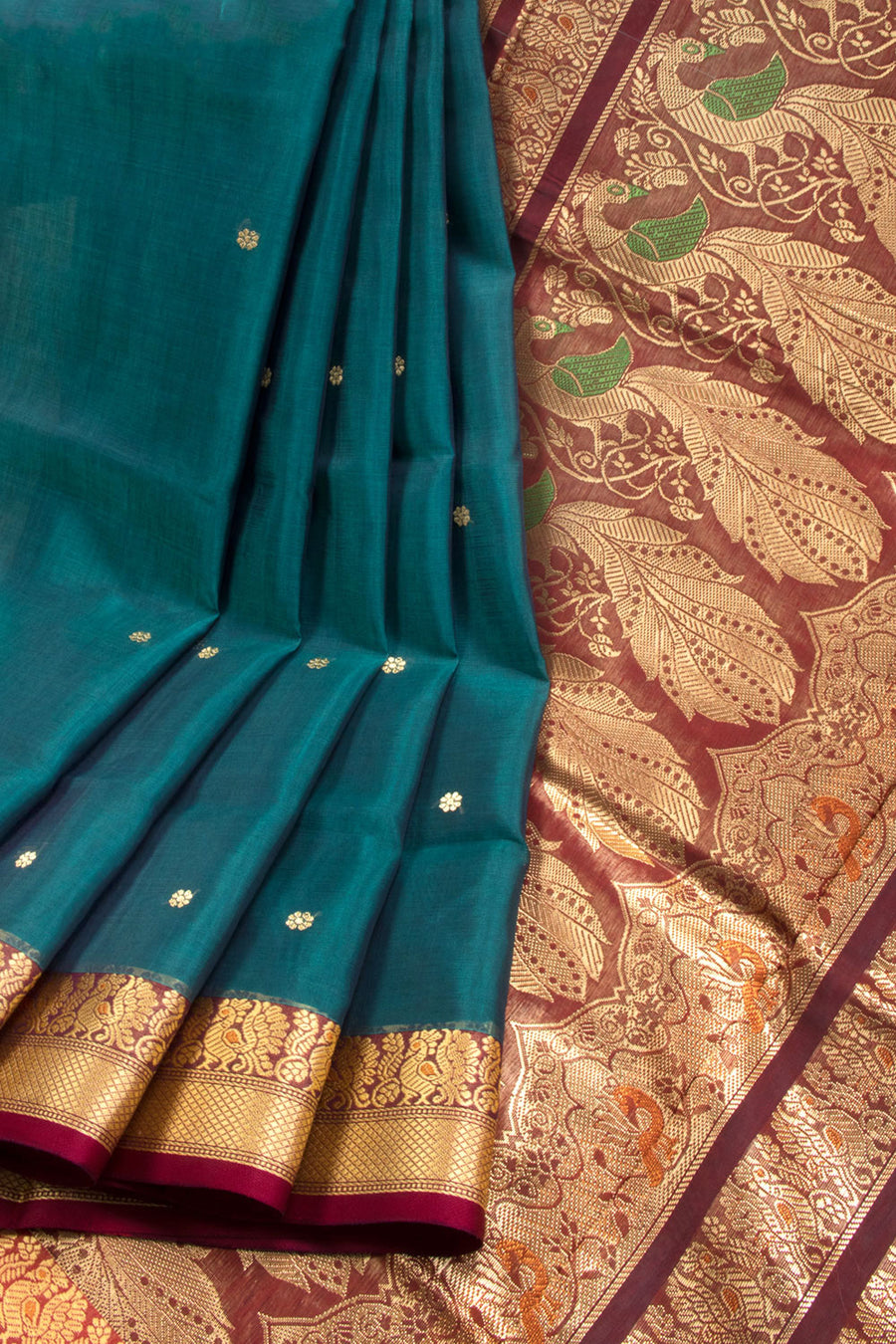 Blue Madurai Silk Cotton Saree 10069894 - Avishya