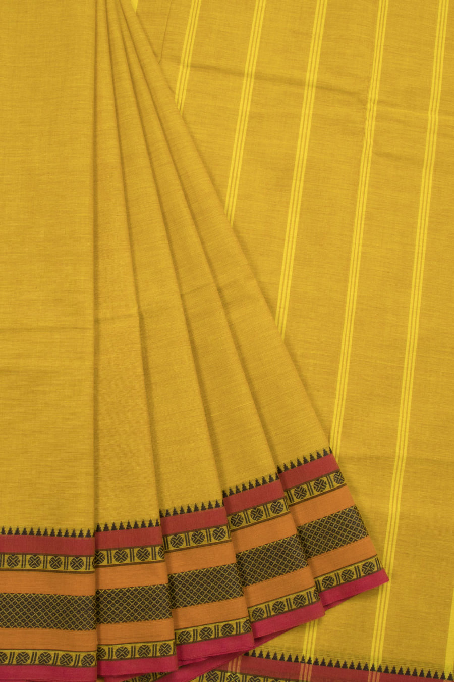 Yellow Handloom Chettinad Cotton Saree 10070079 - Avishya
