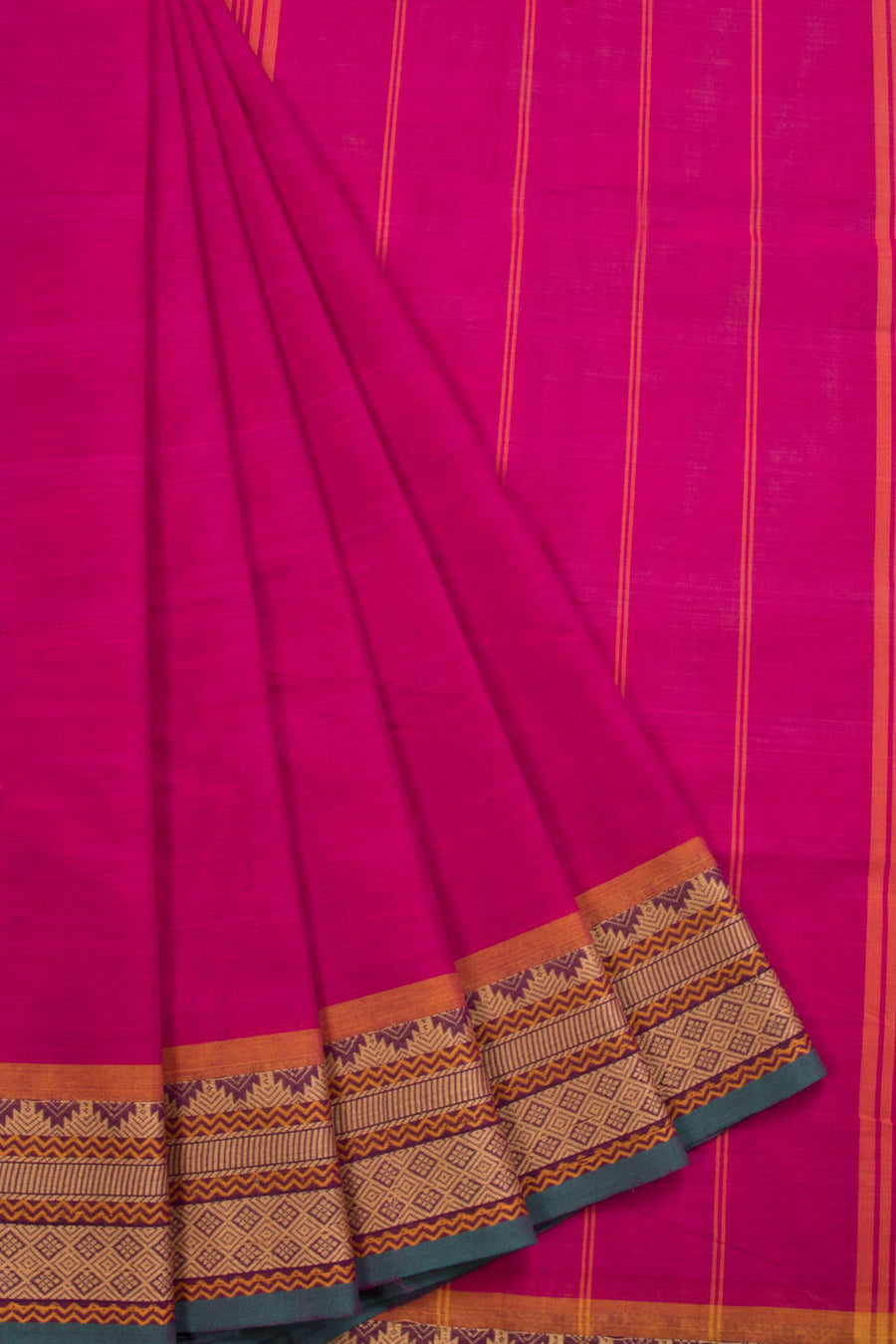 Magenta Handloom Chettinad Cotton Saree 10070085 - Avishya