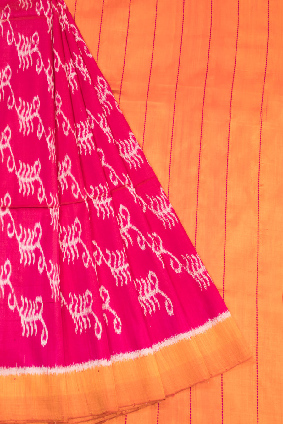 Hot Pink Handloom Odisha Mulberry Silk Saree