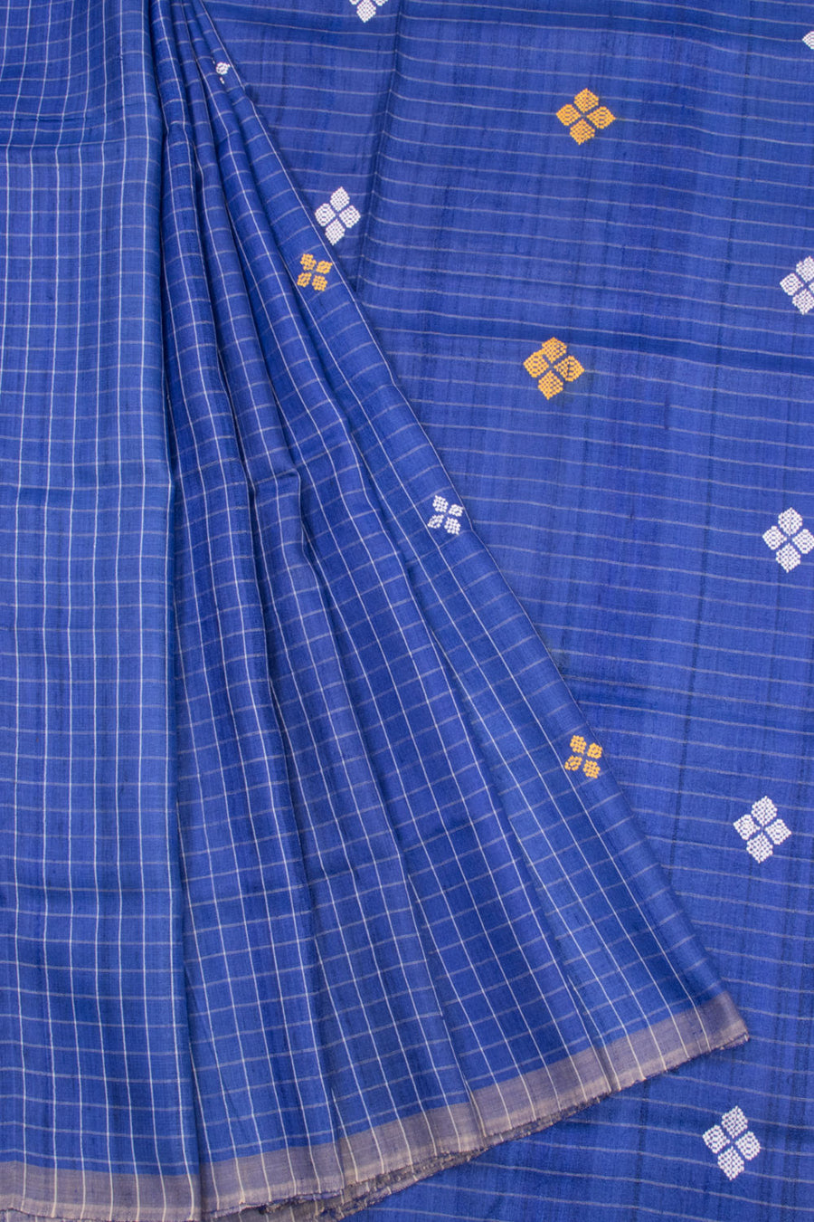 Azure Blue Handloom Tussar Silk Saree