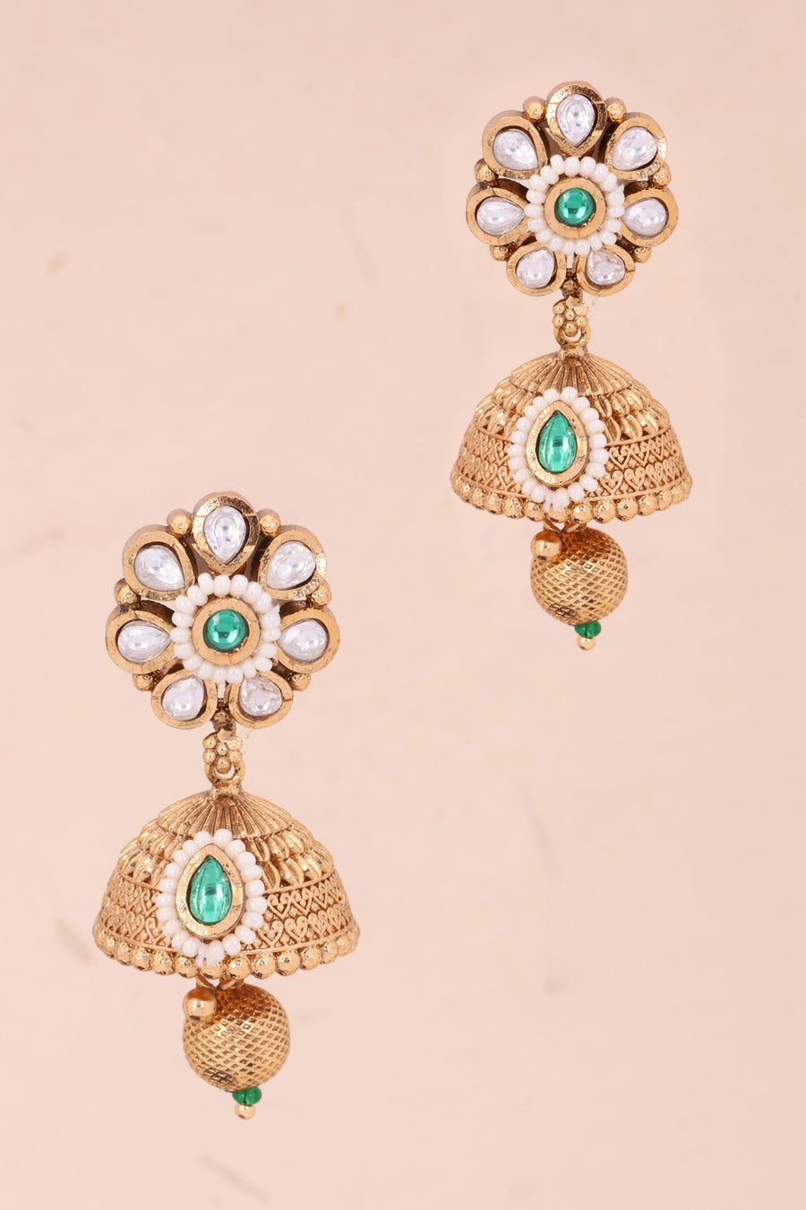 Handcrafted Gold Plated Kundan Earring 10069636 - Avishya