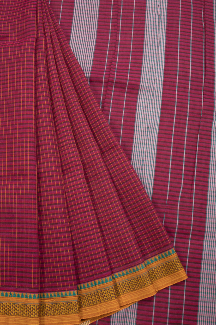 Multicolour Handloom Narayanpet Cotton Saree 10064366 - Avishya