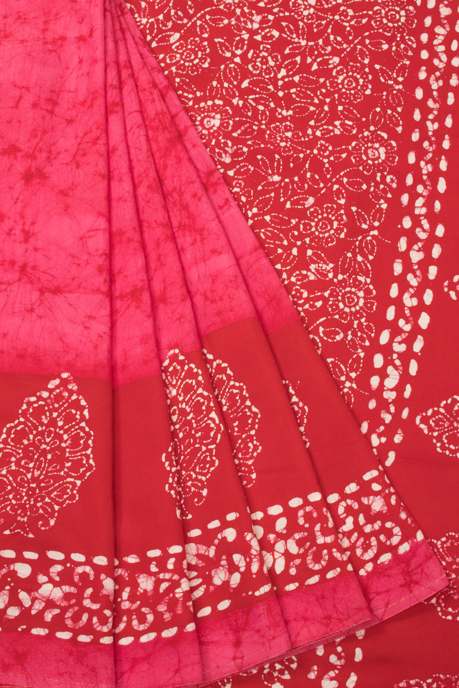 Pink Batik Muslin Silk Saree 10066202 - Avishya