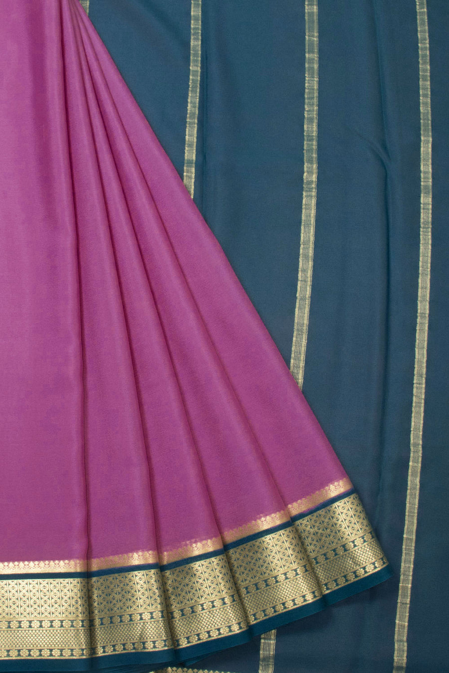 Mauve Purple Mysore Crepe Silk Saree - Avishya