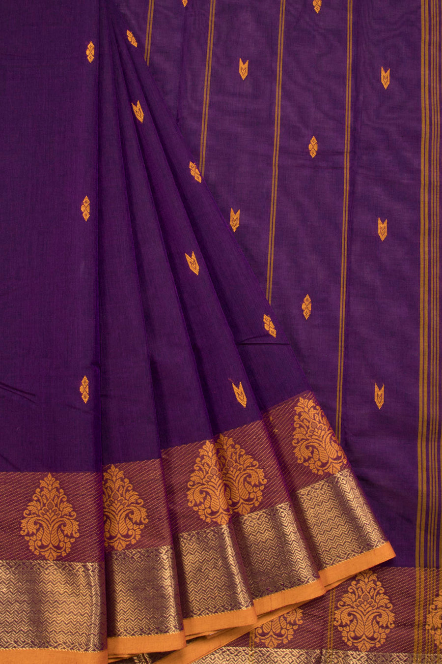 Purple Handloom Chettinad Cotton Saree 10070016