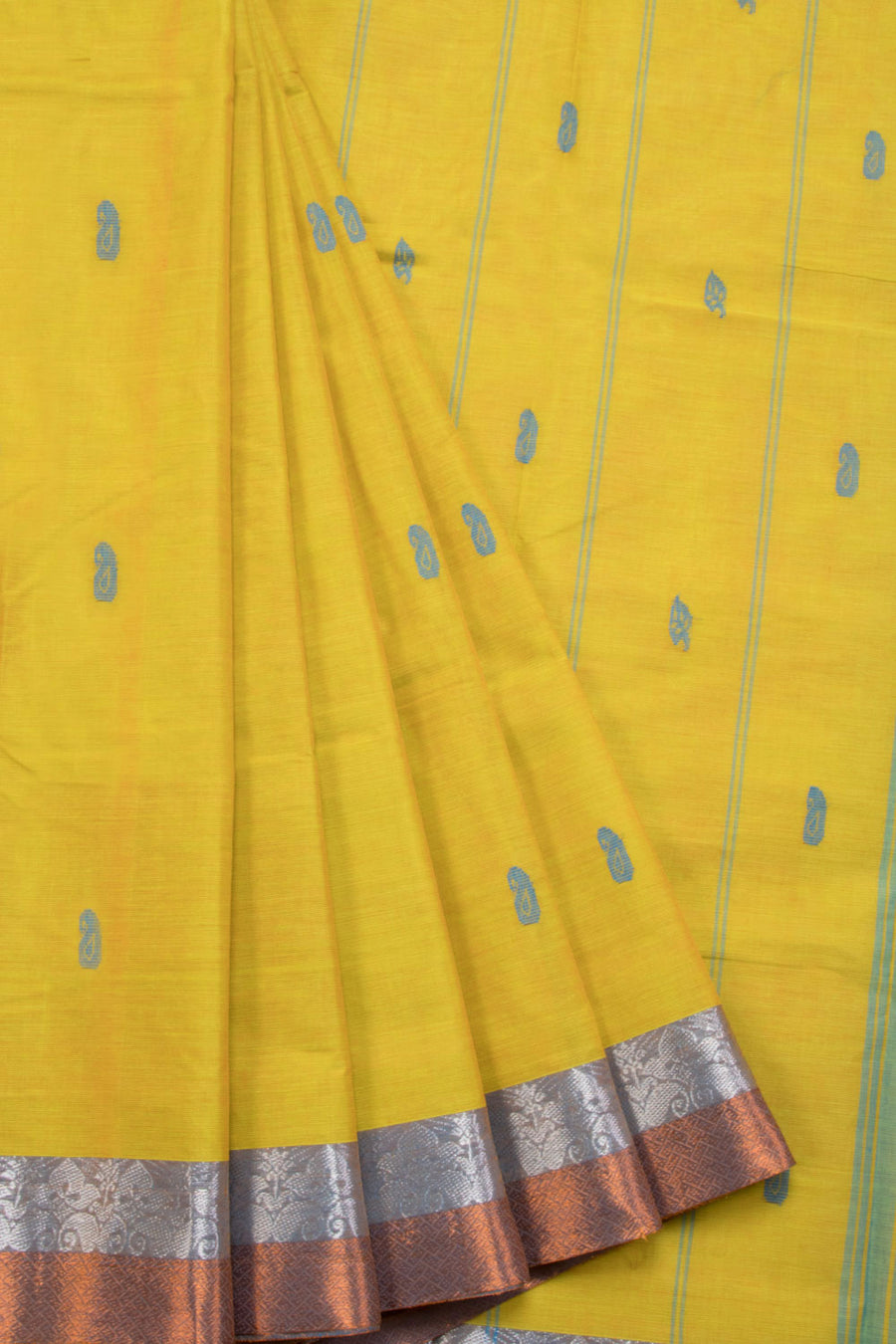 Lemon Yellow Handloom Kanchi Cotton 10070021 - Avishya