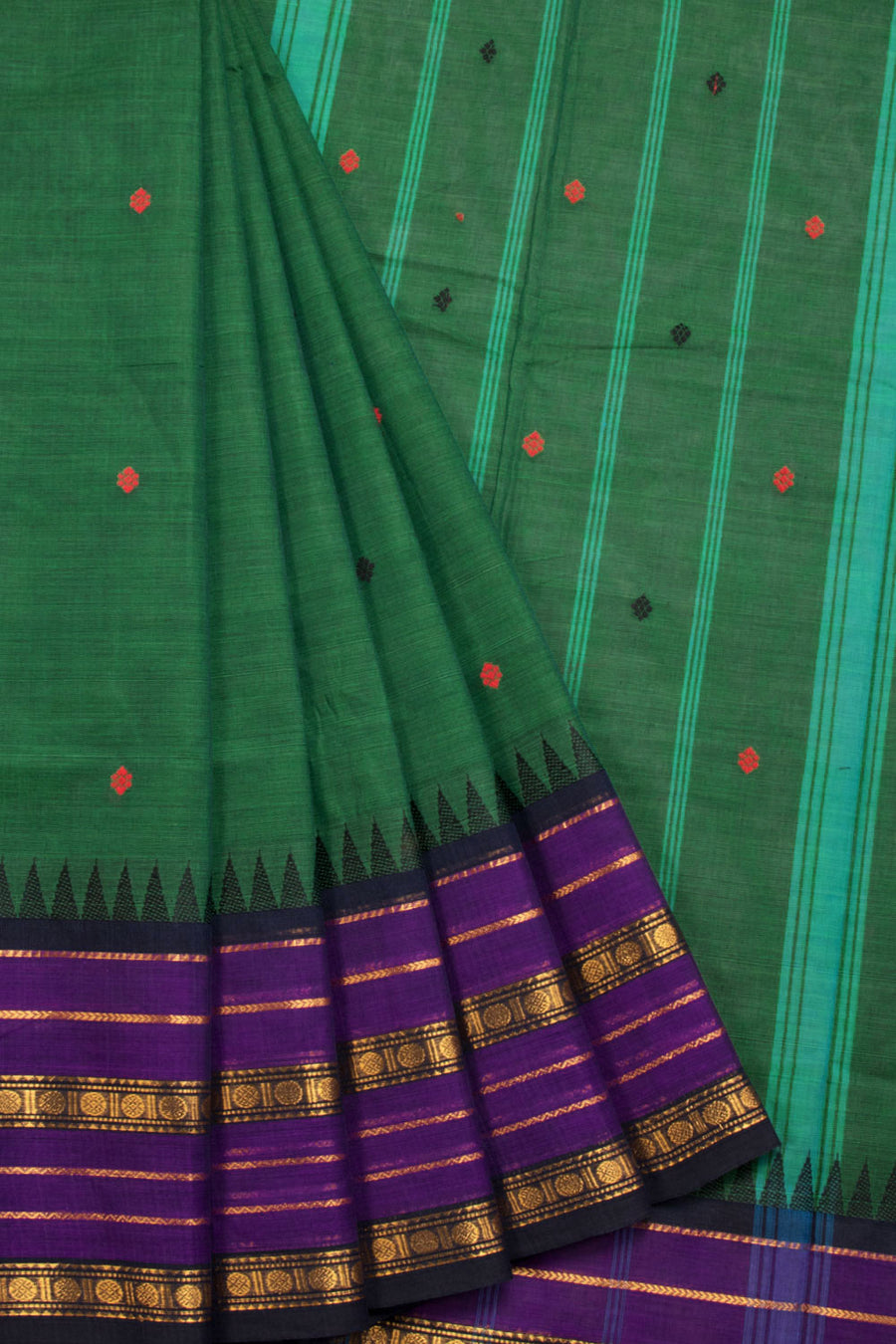 Green Handloom Kanchi Cotton - Avishya