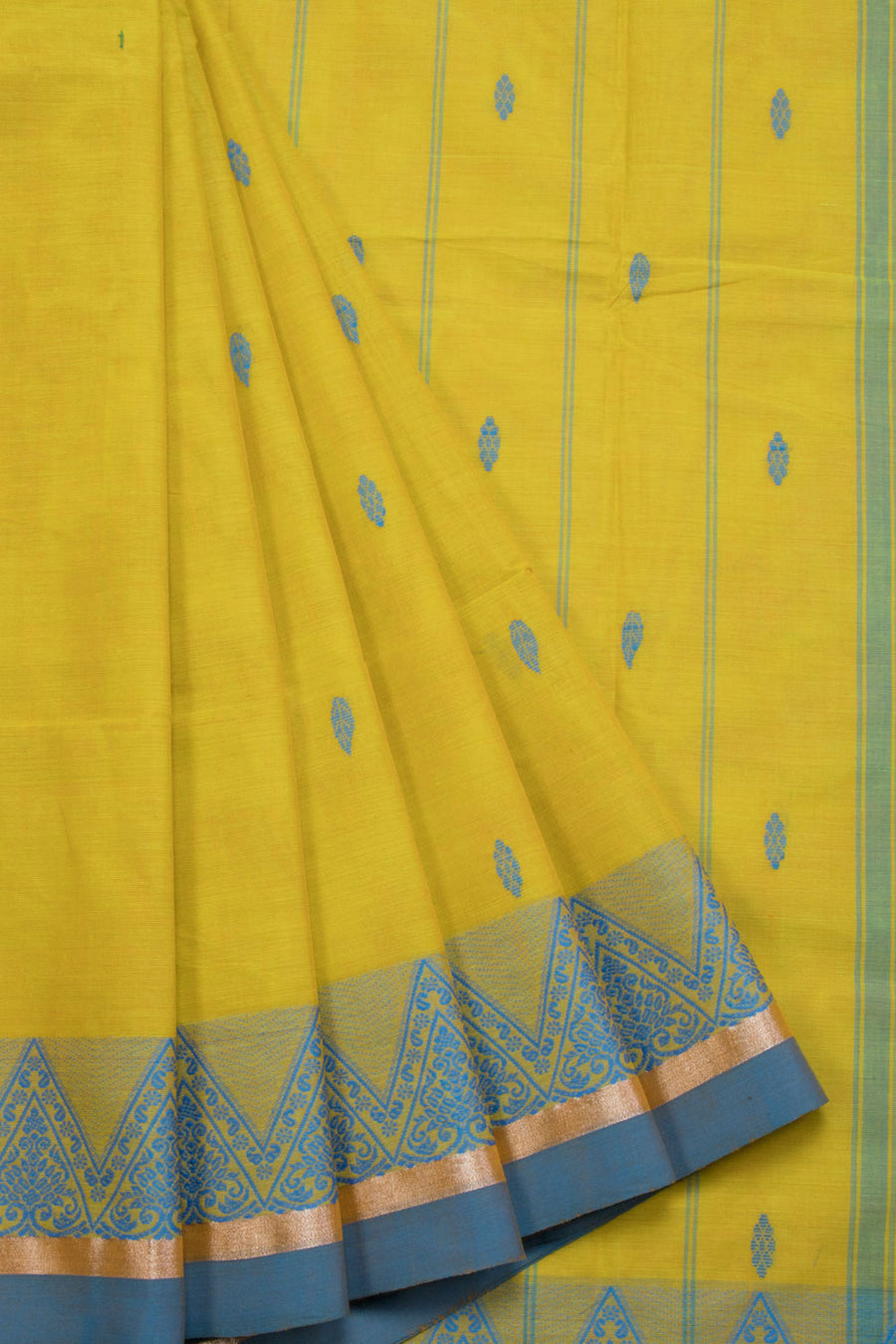 Yellow Handloom Chettinad Cotton Saree 10070026 - Avishya