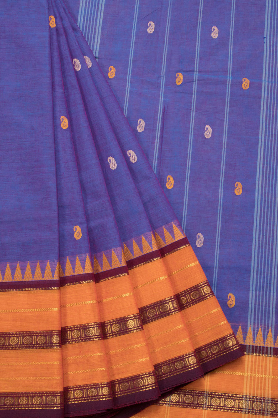 Blue Handloom Chettinad Cotton Saree 10070027 
