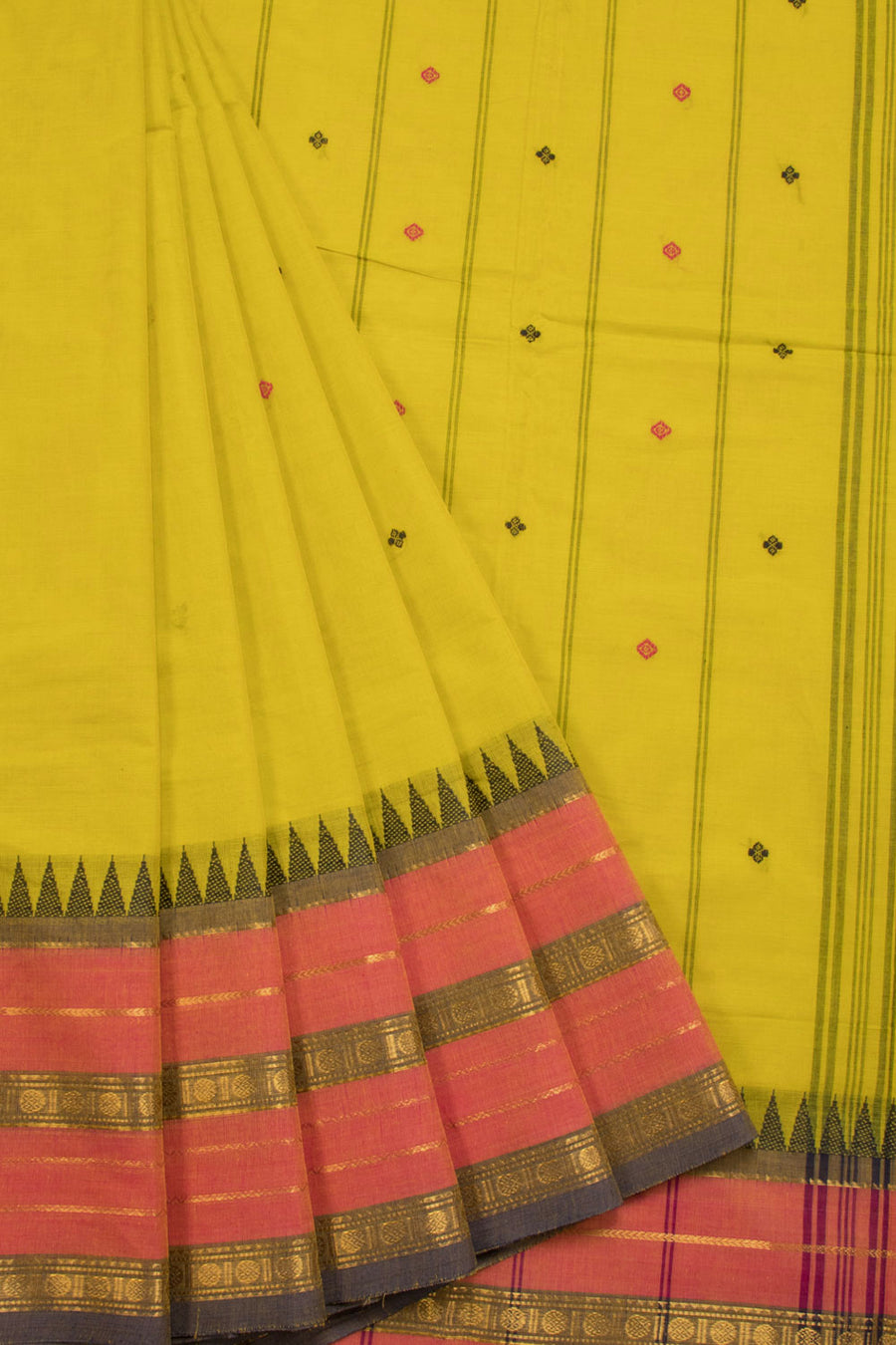 Yellow Handloom Chettinad Cotton Saree 10070029
