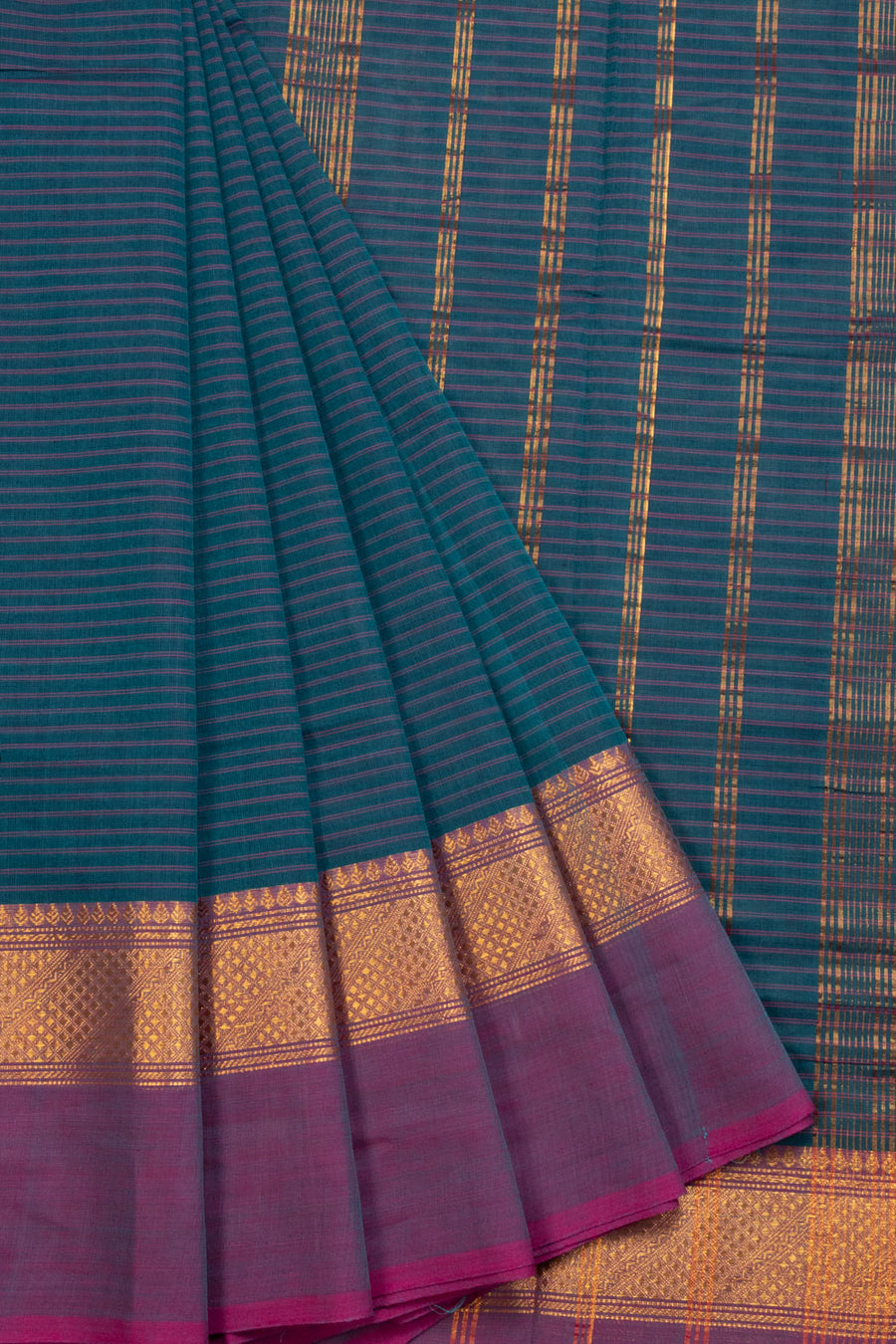 Blue Handloom Chettinad Cotton Saree 10070052 - Avishya