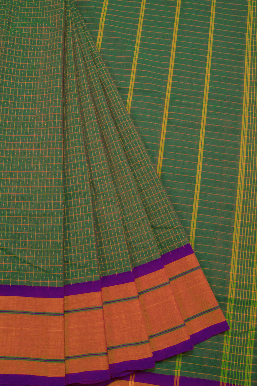 Green Handloom Kanchi Cotton 10069987 - Avishya
