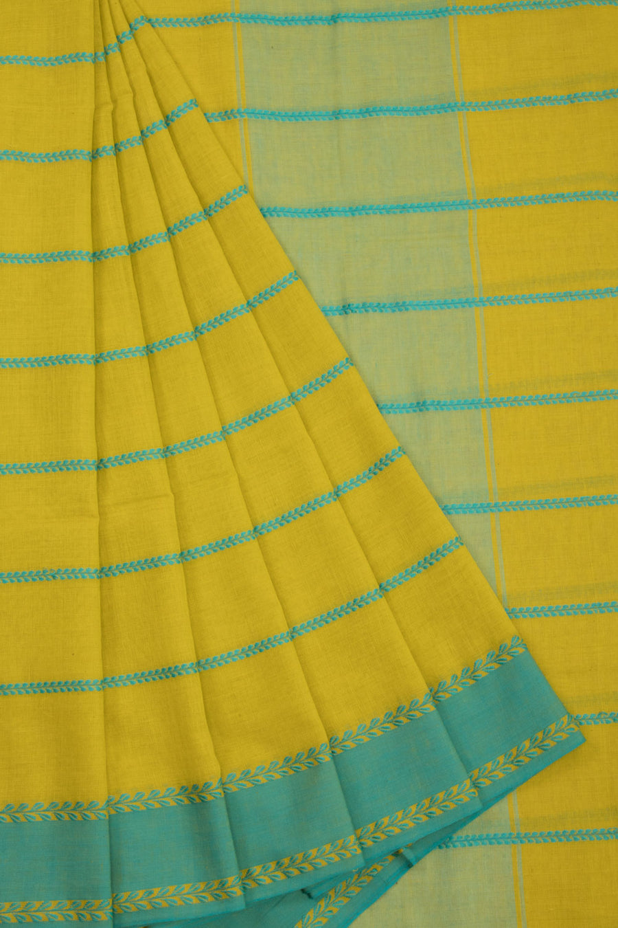Yellow Bengal Phulia Cotton Saree 10069414 - Avishya