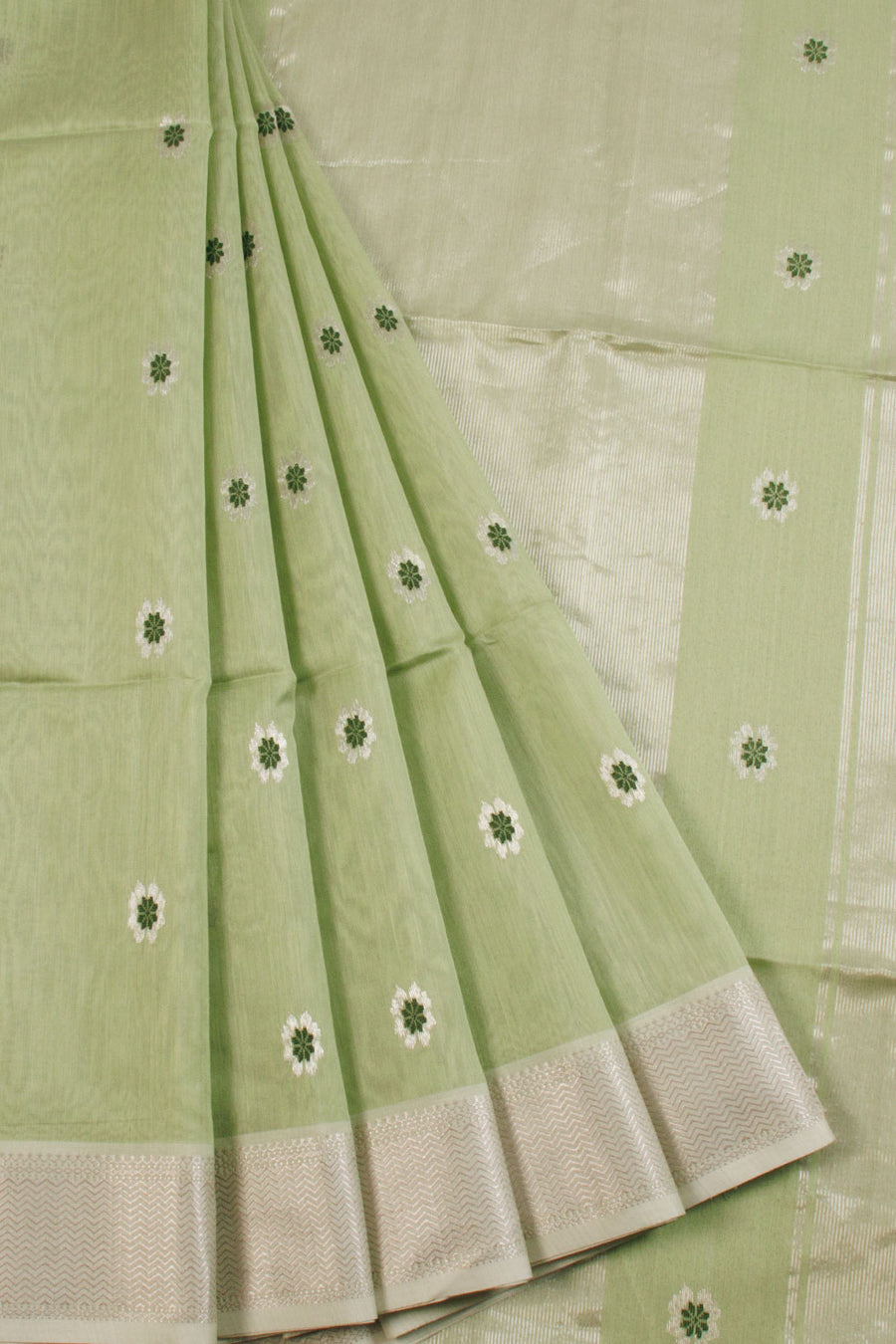 Green Handloom Maheshwari Silk Cotton Saree 10068643 - Avishya