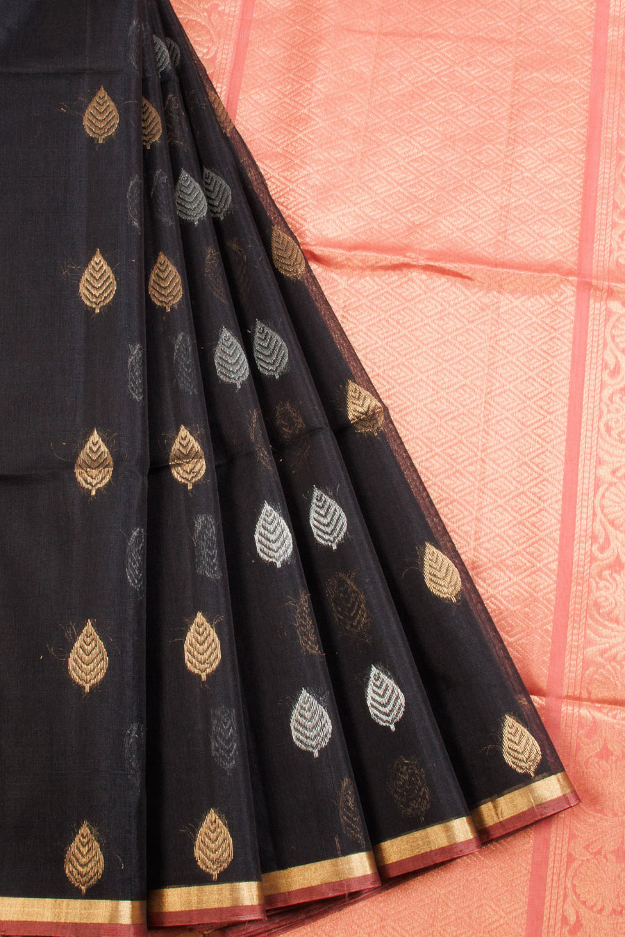 Black Handloom Kovai Silk Cotton Saree 10069036 - Avishya