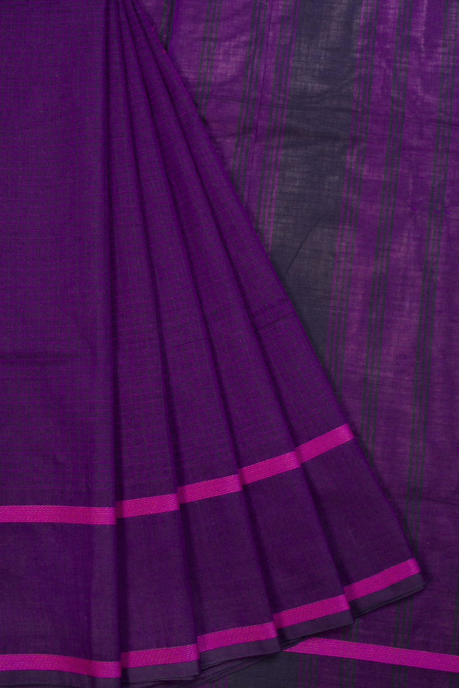 Purple Handwoven Kanchi Cotton Saree 10069310 - Avishya