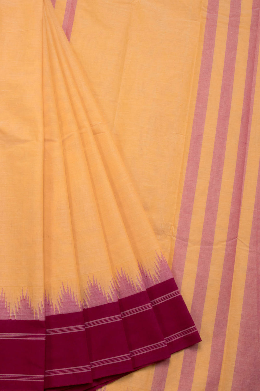 Topaz Orange Handloom Kanchi Cotton Saree 10069390 - Avishya