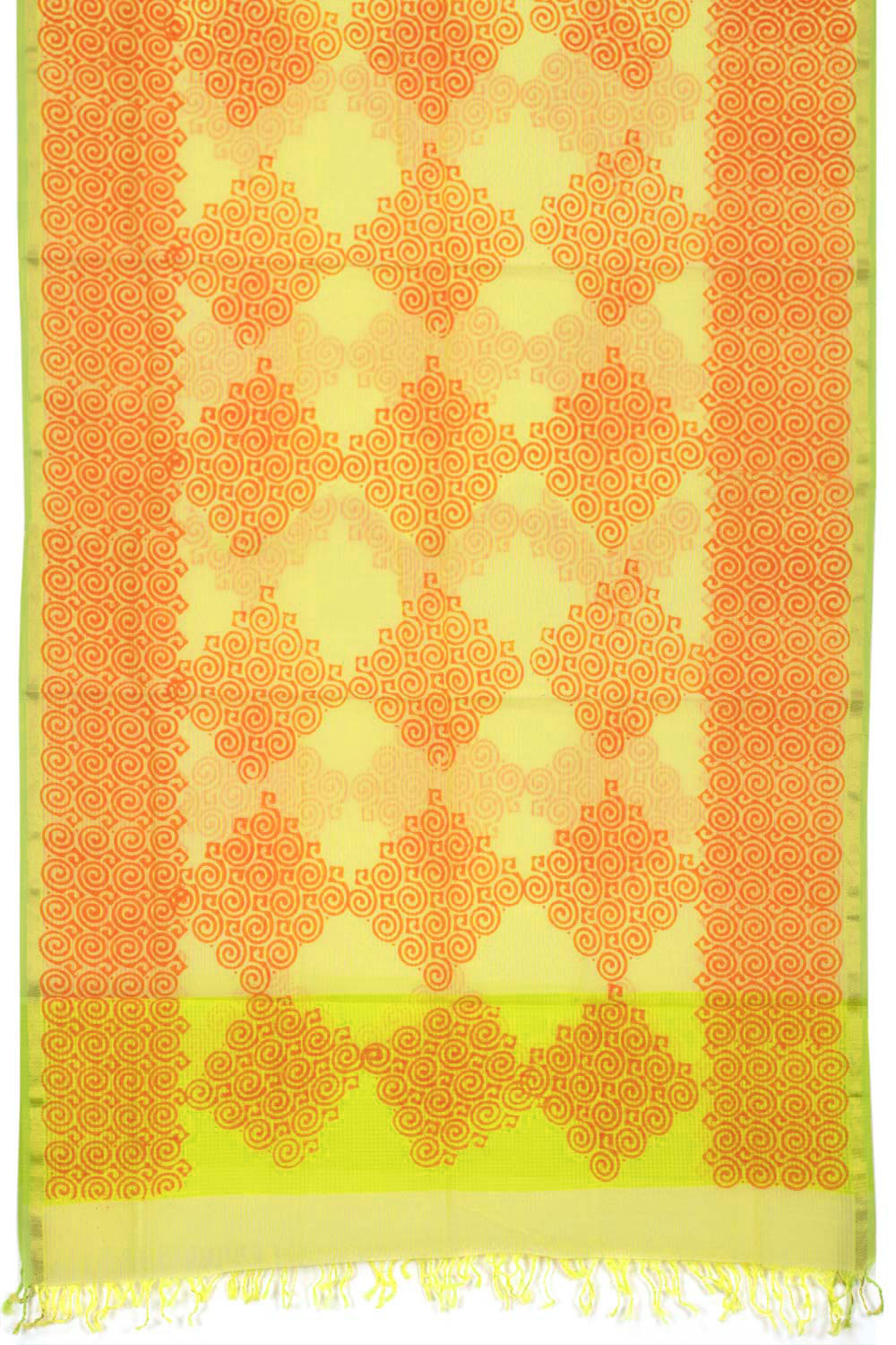 Orange Handloom Maheshwari Silk Cotton Dupatta 10062939