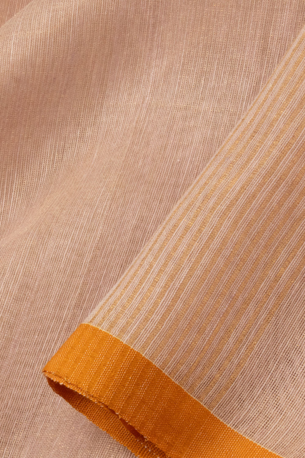 Onion Pink Handloom Bengal Tant Cotton Saree - Avishya