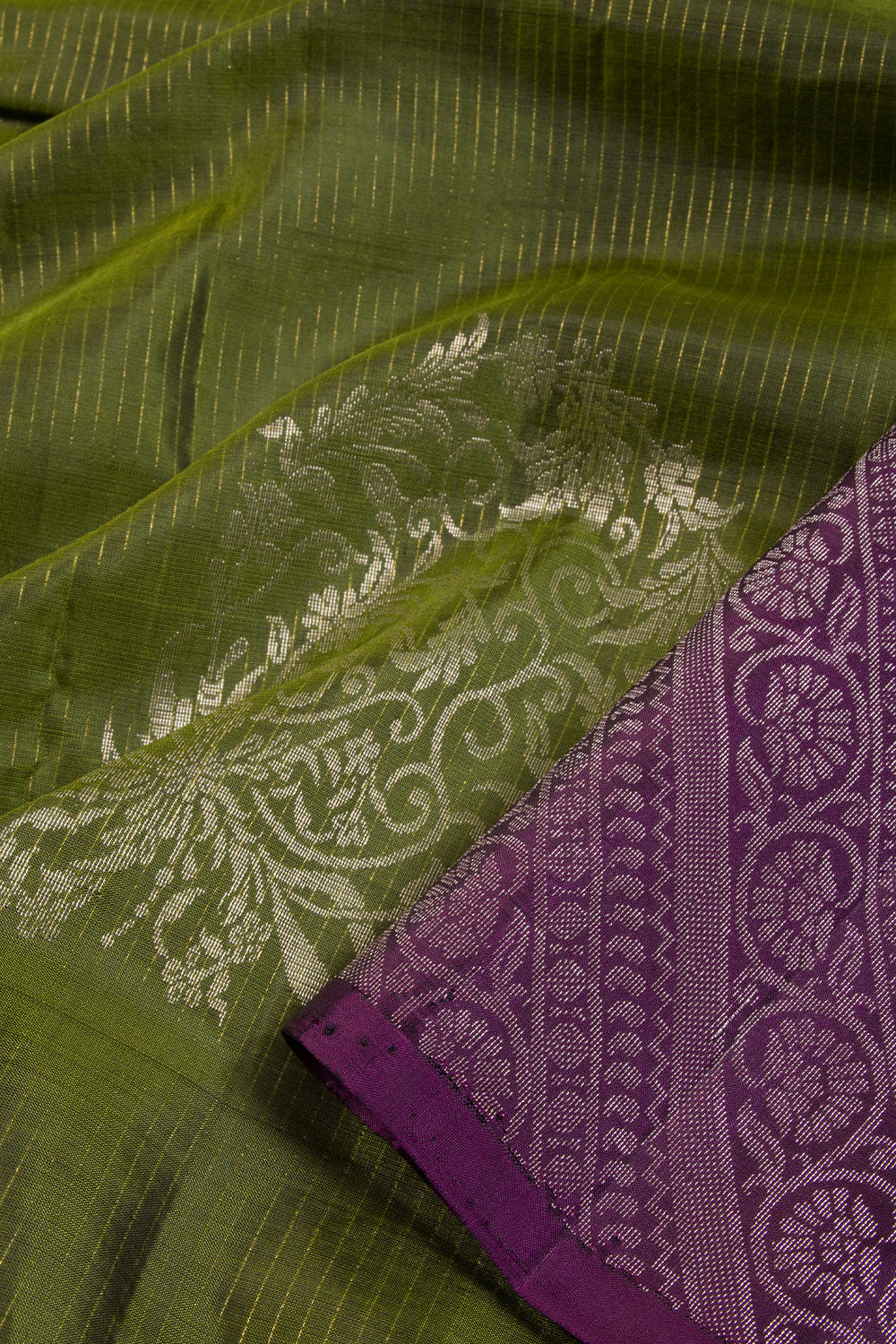 Fern Green Kanjivaram Soft Silk Saree - Avishya