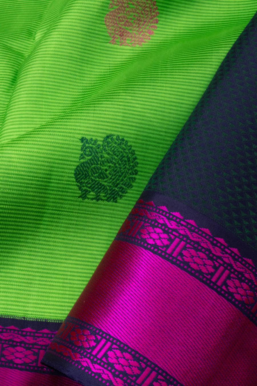 Parrot Green Kanjivaram Soft Silk Saree - Avishya