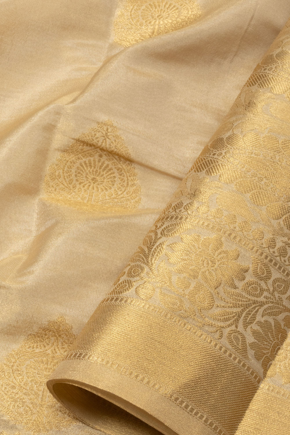Gold Banarasi Tissue Silk Saree - Avishya