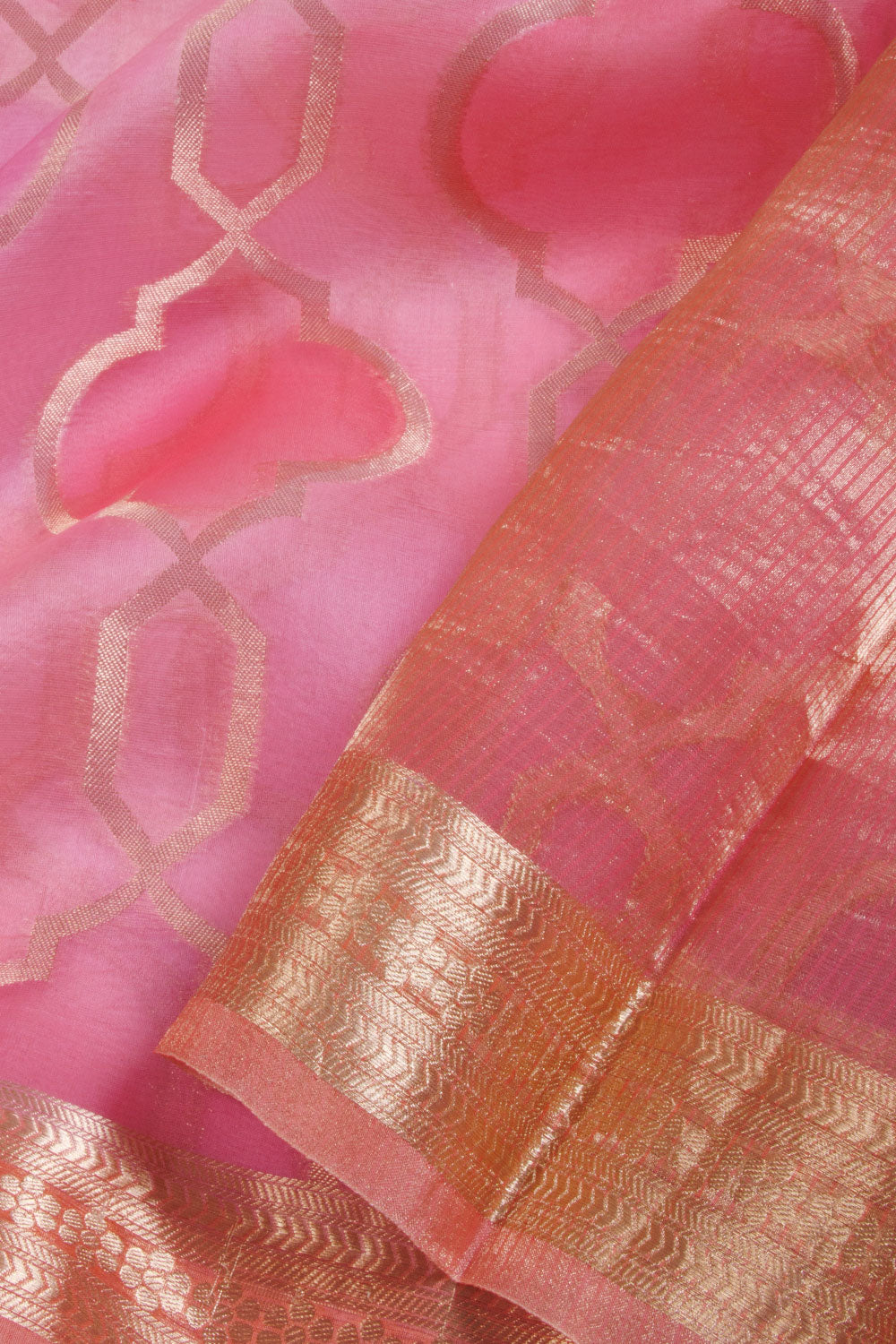 Pink Pure Silk Organza Banarasi Saree - Avishya