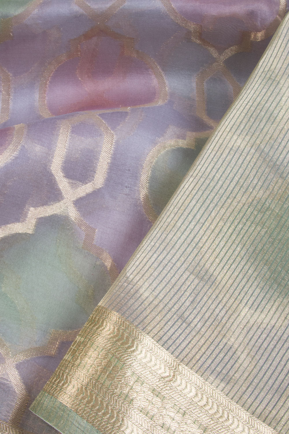 Violet Pure Silk Organza Banarasi Saree - Avishya