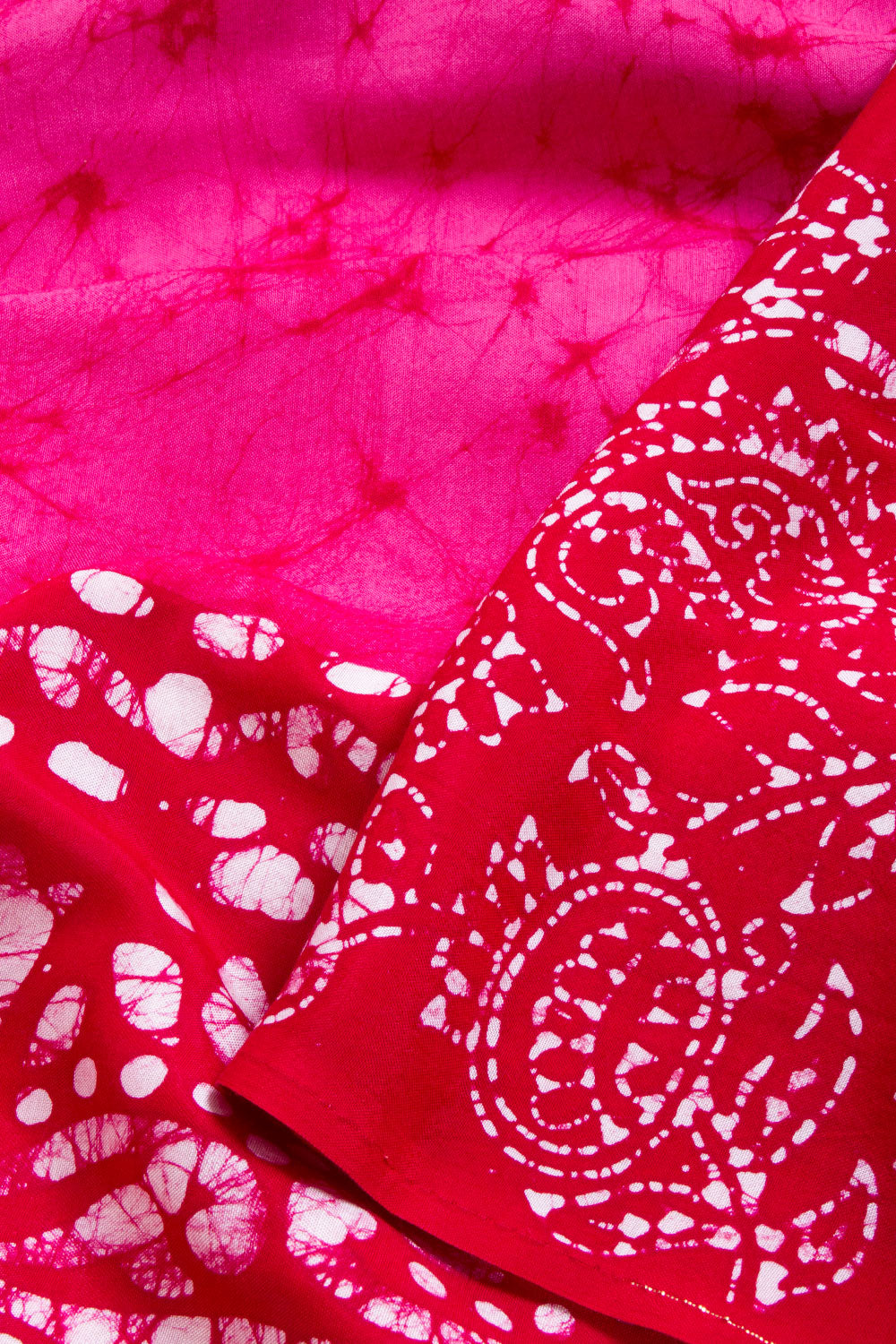 Pink Batik Muslin Silk Saree - Avishya