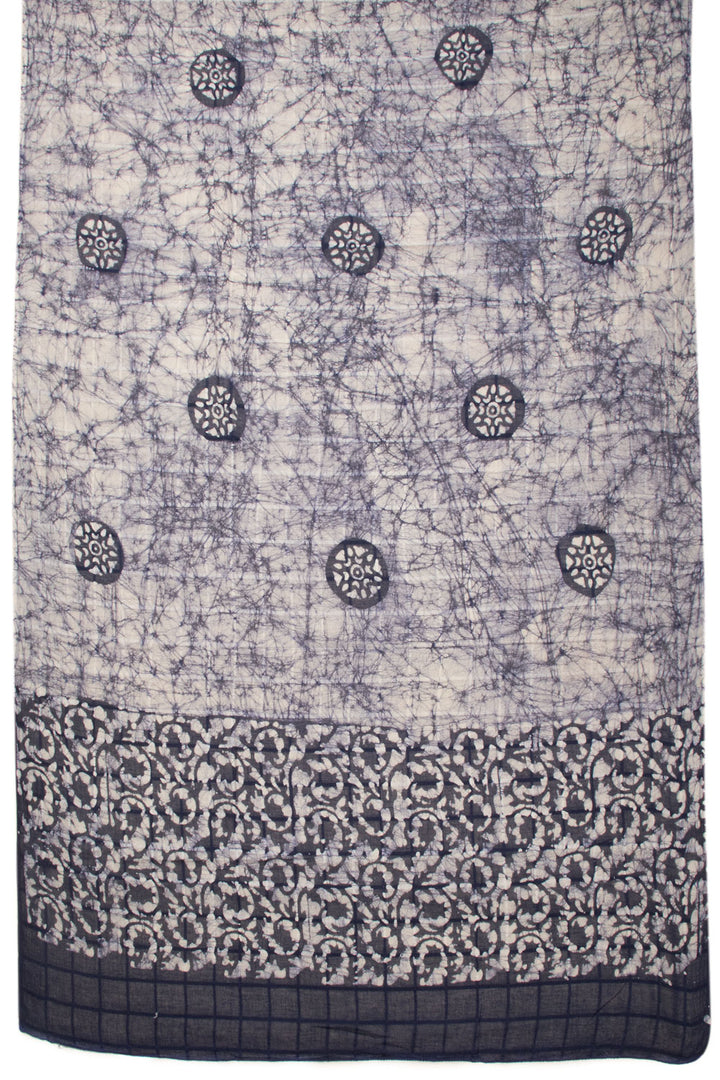 Blue Batik  Cotton 3-Piece Salwar Suit Material - Avishya