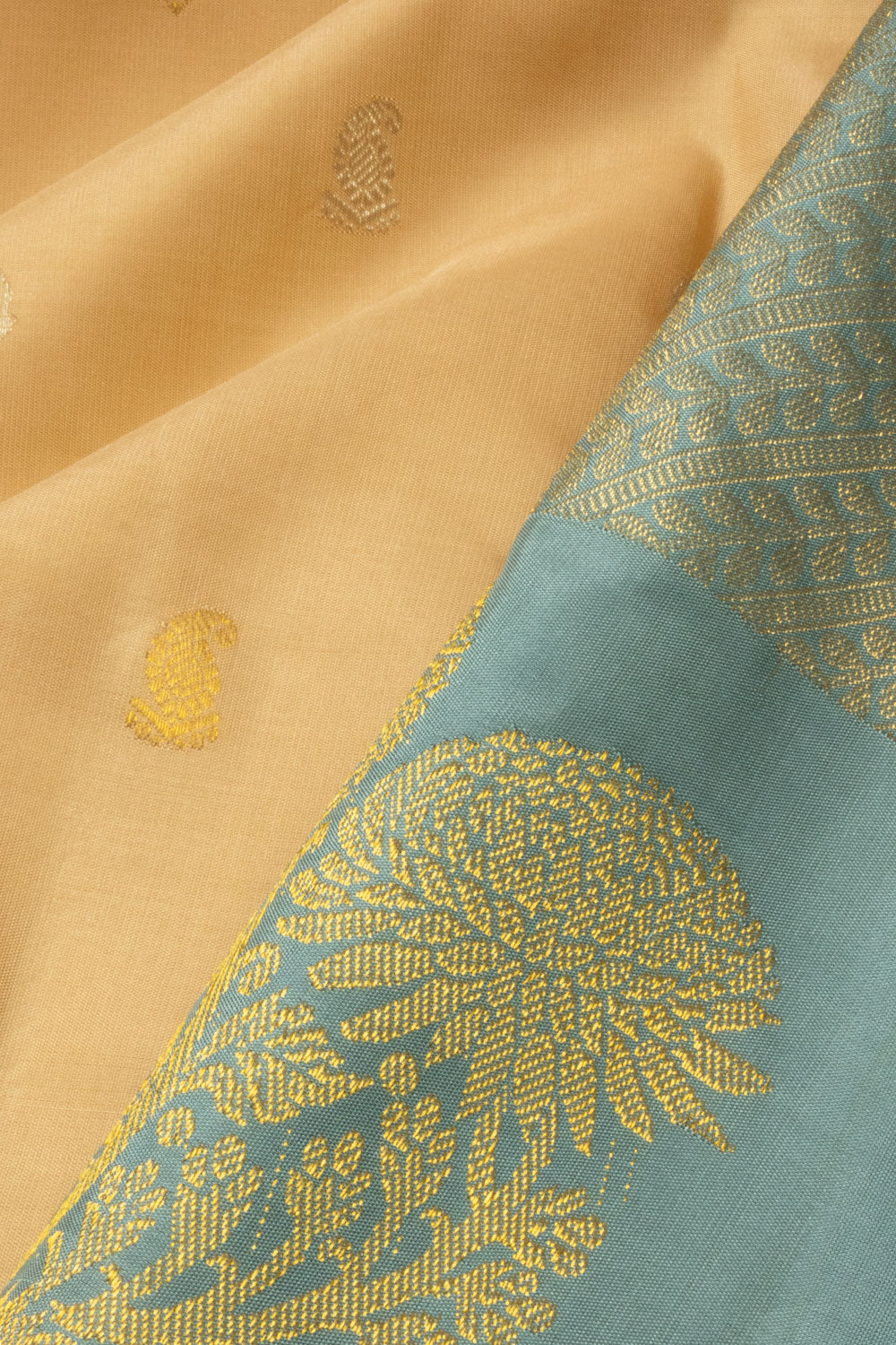 Cream Handloom Kanjivaram Silk Saree - Avishya