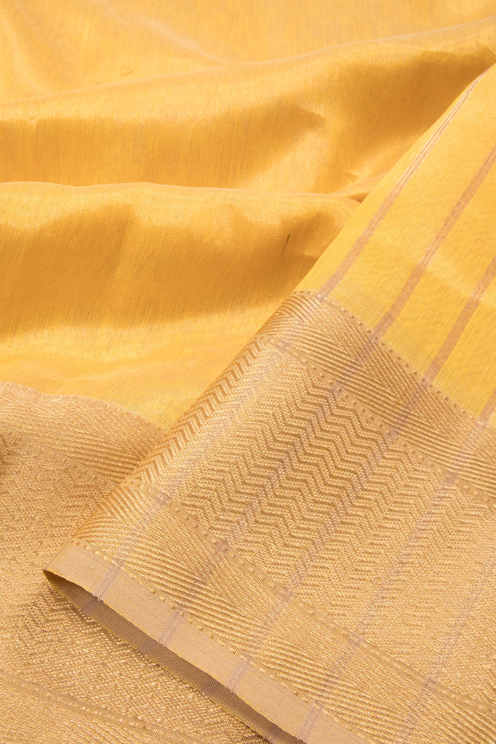 Yellow Handloom Maheshwari Tissue Silk Saree - Avishya