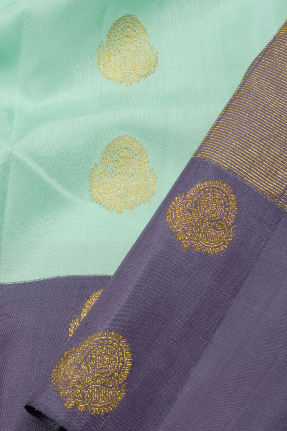 Pistachio Green Handloom Kanjivaram silk saree - Avishya