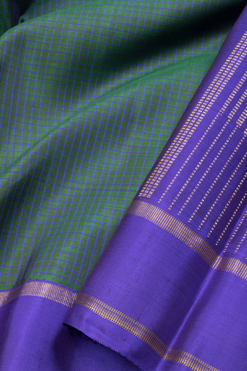 Teal green Handloom Kanjivaram silk saree - Avishya